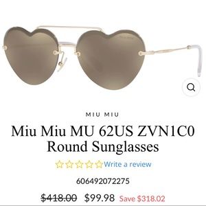 Miu miu sunglasses - heart shaped.